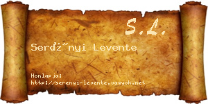 Serényi Levente névjegykártya