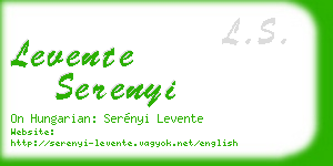 levente serenyi business card