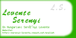 levente serenyi business card